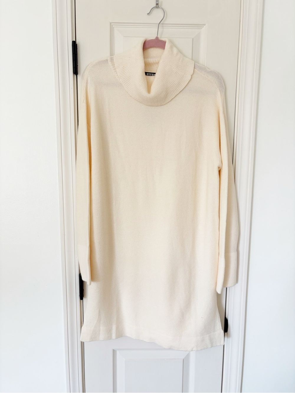 L • women's cream turtleneck sweater dress new with tags